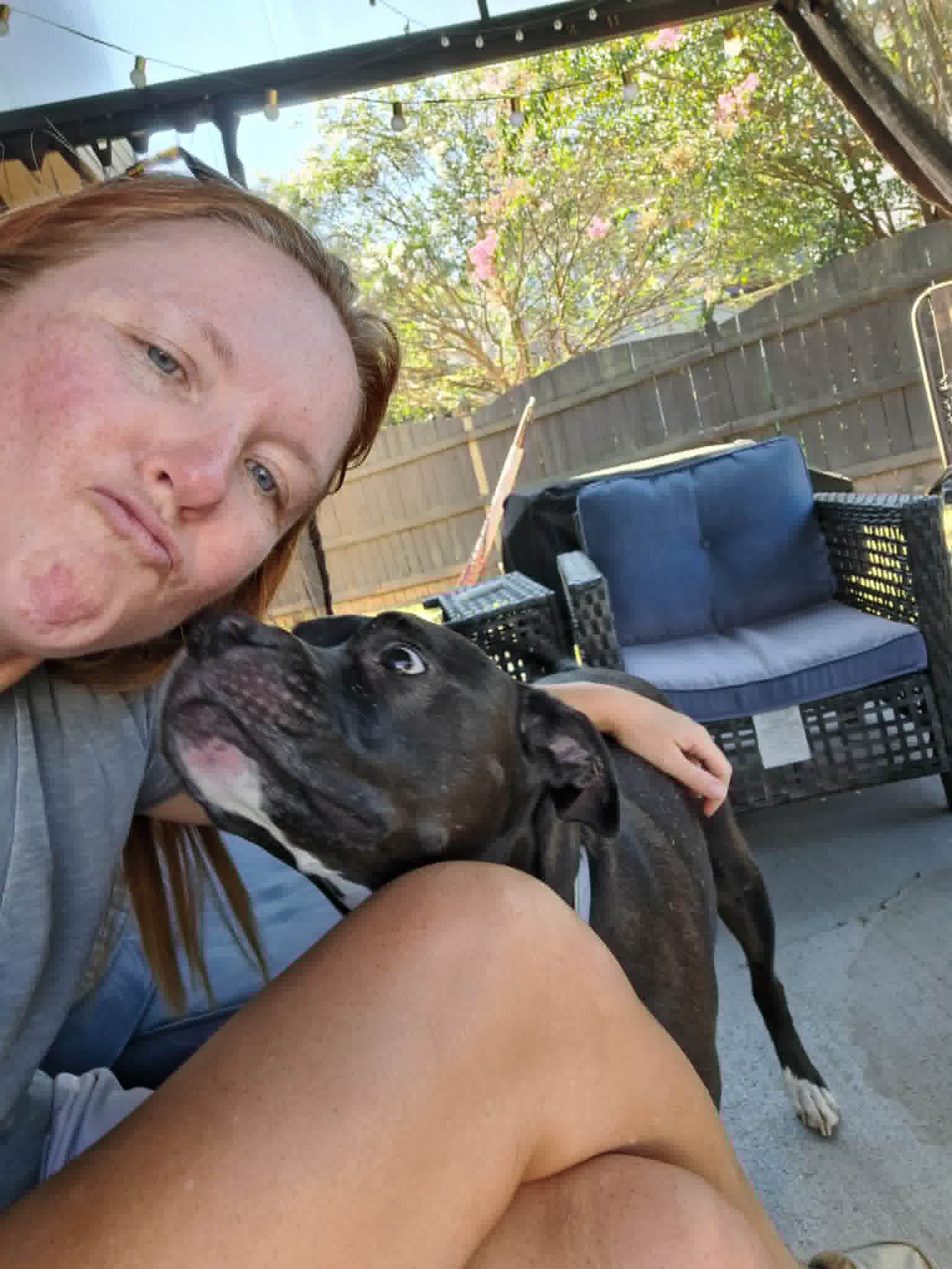 Cooper cuddling with Kim