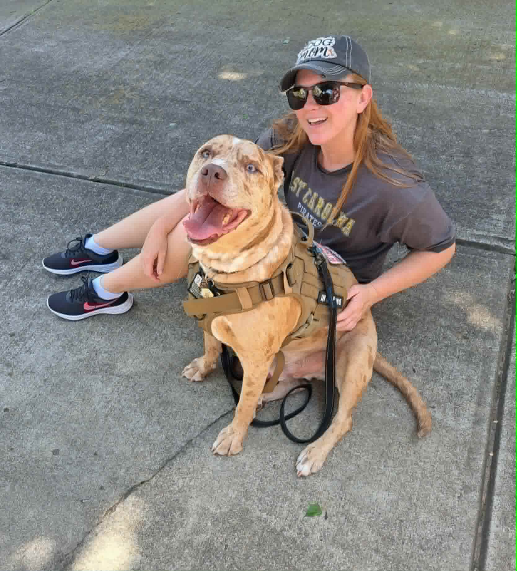 Gus on a walk with Kim